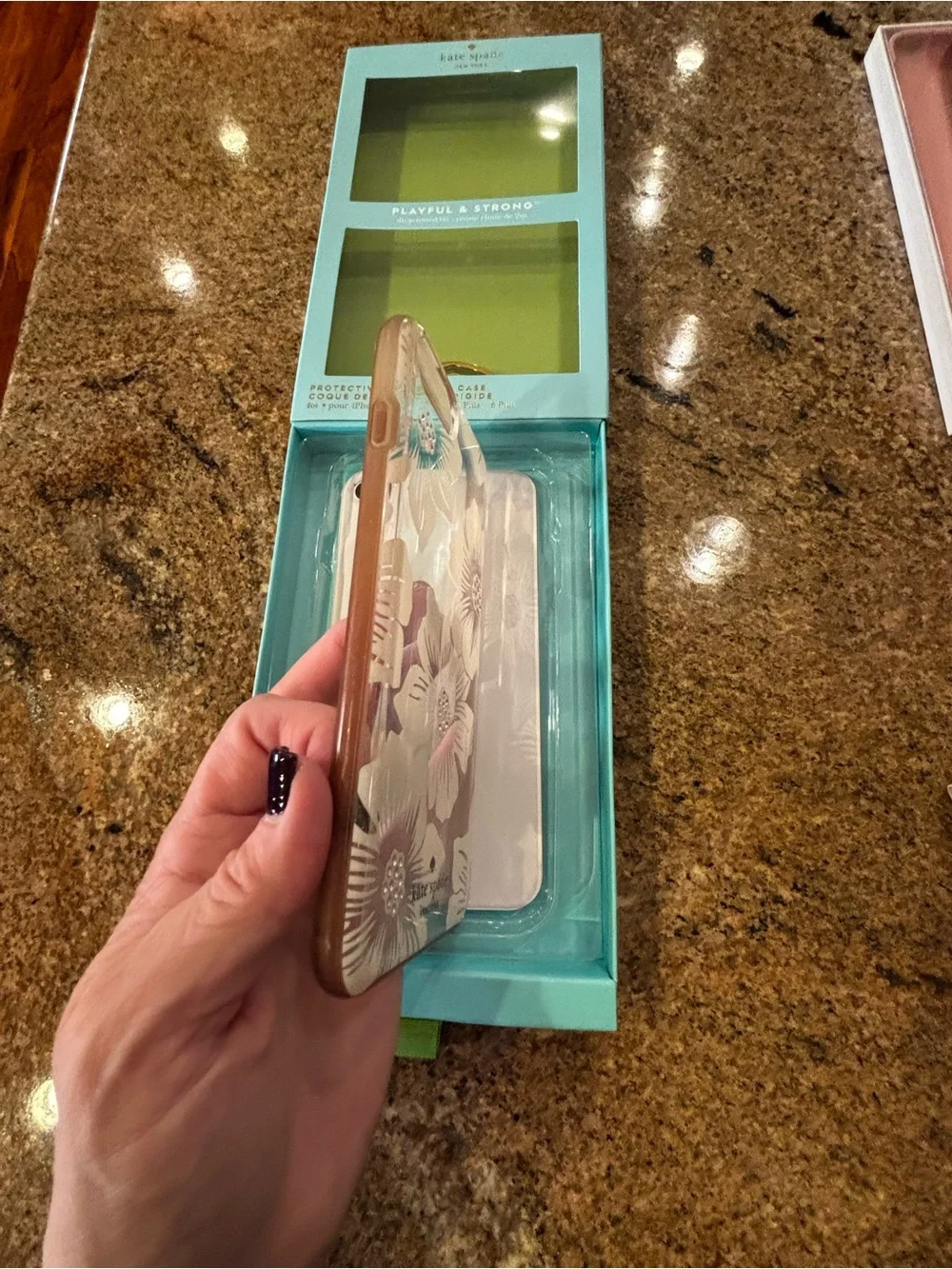 kate spade Beige Floral Rhinestone Hardshell Phone Case